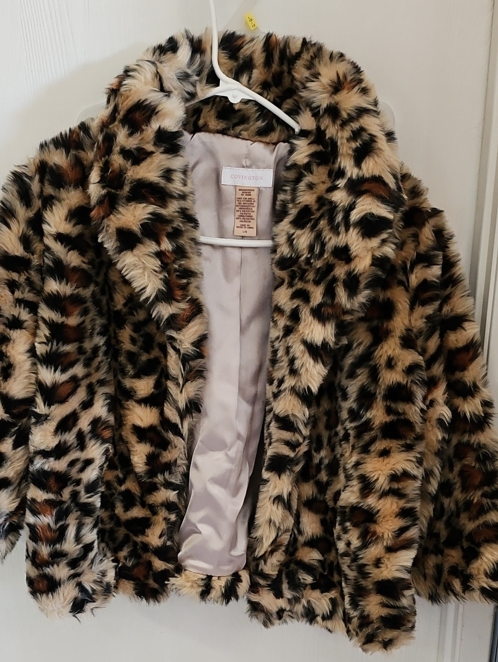 Covington Leopard Print Fur Jacket - Beige, Brown, Black
